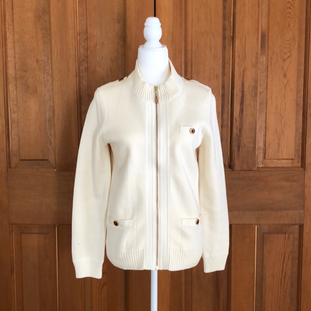 J McLaughlin Ivory zip-front Cardigan/Jacket